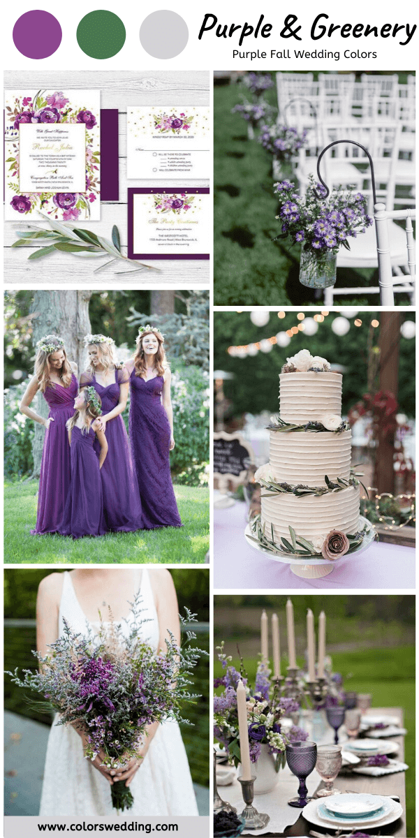 8 Perfect Purple Fall Wedding Color Palettes: Purple + Greenery